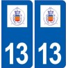 13 Cuges les Pins logo ville autocollant plaque sticker