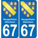 64 Pau autocollant sticker plaque immatriculation auto ville