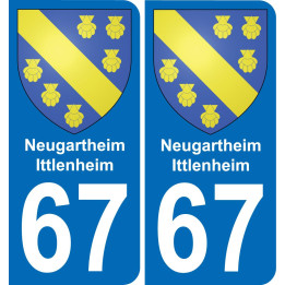 67 Neugartheim-Ittlenheim sticker plate registration city