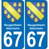 64 Pau autocollant sticker plaque immatriculation auto ville