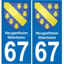 67 Neugartheim-Ittlenheim-aufkleber plakette ez stadt