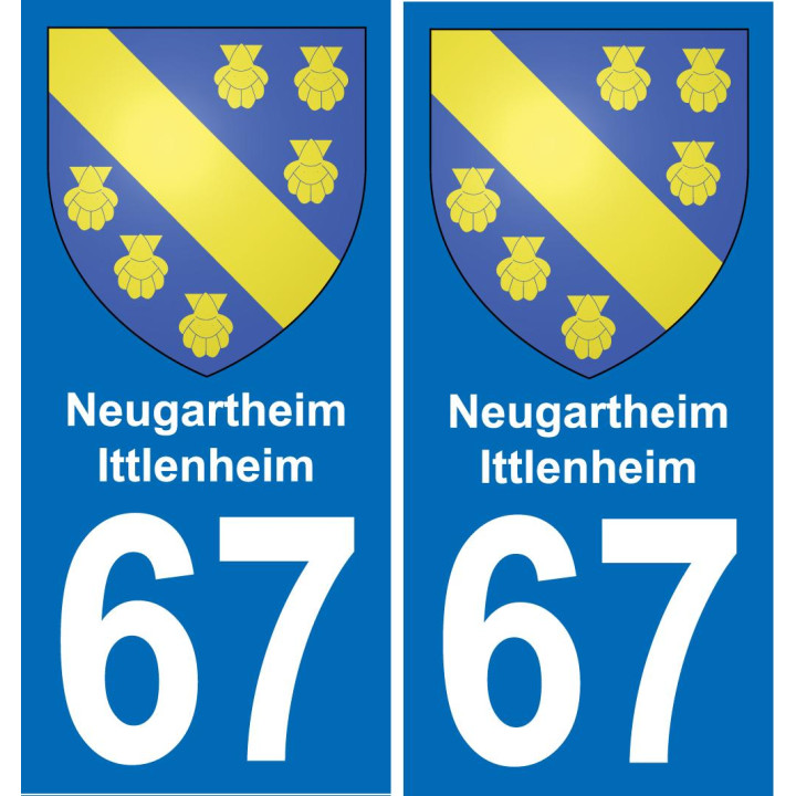67 Neugartheim-Ittlenheim sticker plate registration city