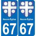 67 Neuve-Église sticker plate registration city