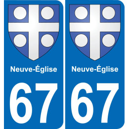 67 Neuve-Église autocollant sticker plaque immatriculation auto ville