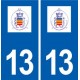 13 Cuges les Pins logo ville autocollant plaque sticker