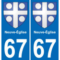 67 Neuve-Église sticker plate registration city