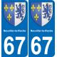 67 Neuviller-la-Roche placa etiqueta de registro de la ciudad