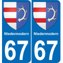 67 Niedermodern placa etiqueta de registro de la ciudad