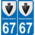 67 Niederrœdern-aufkleber plakette ez stadt