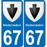 67 Niederrœdern-aufkleber plakette ez stadt