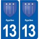 13 Éguilles blason ville autocollant plaque sticker