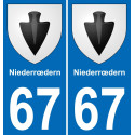 67 Niederrœdern sticker plate registration city