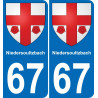 67 Niedersoultzbach autocollant sticker plaque immatriculation auto ville