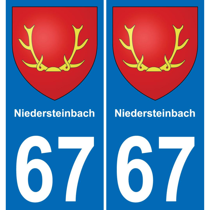 67 Niedersteinbach autocollant sticker plaque immatriculation auto ville