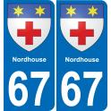 67 Nordhouse-aufkleber plakette ez stadt