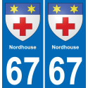 67 Nordhouse-aufkleber plakette ez stadt