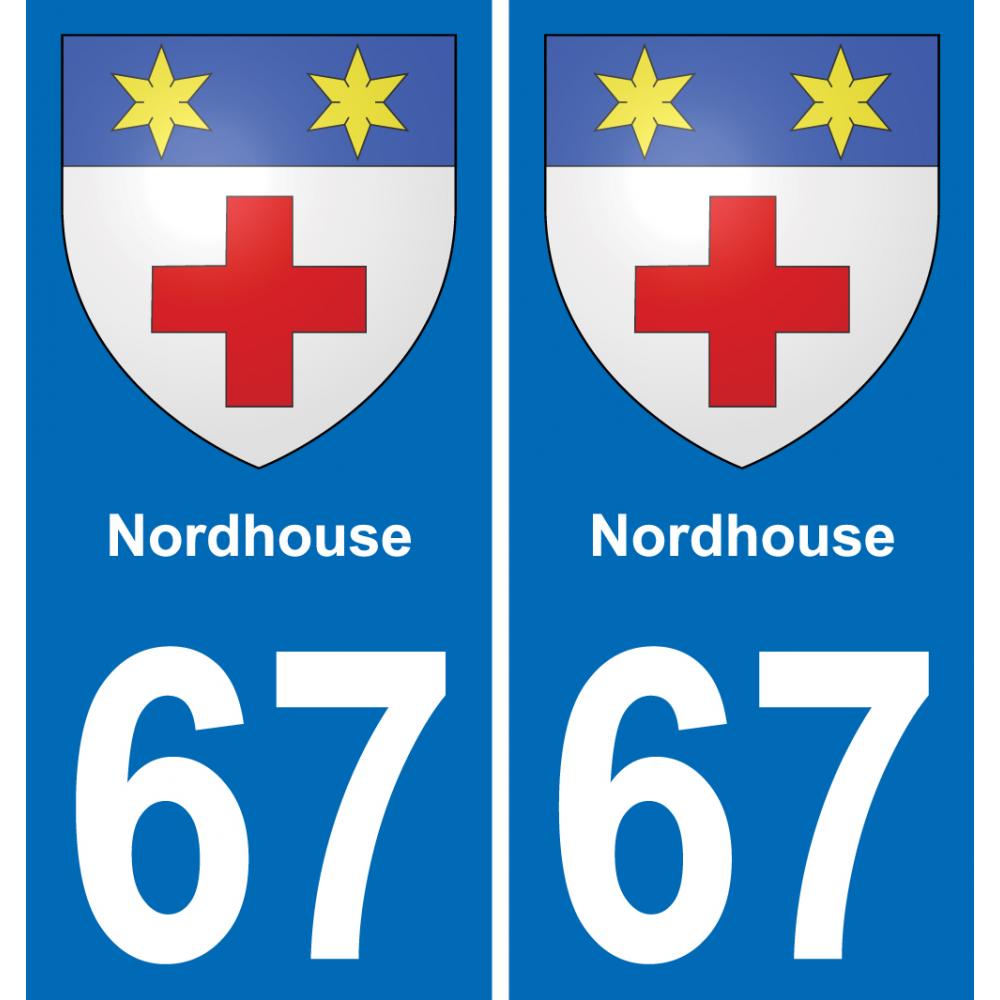 67 Nordhouse autocollant sticker plaque immatriculation auto ville