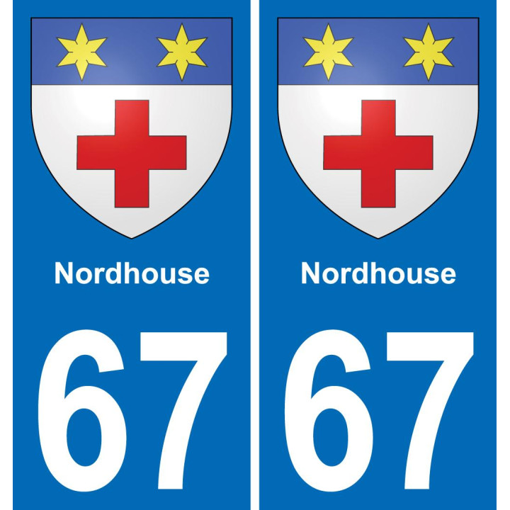 67 Nordhouse placa etiqueta de registro de la ciudad