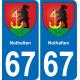 67 Nothalten placa etiqueta de registro de la ciudad