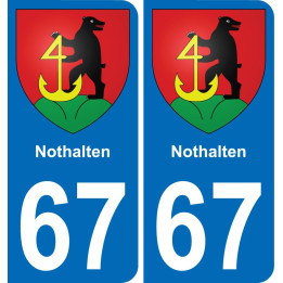67 Nothalten placa etiqueta de registro de la ciudad