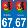 67 Nothalten placa etiqueta de registro de la ciudad
