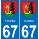 67 Nothalten placa etiqueta de registro de la ciudad