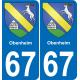 67 Obenheim sticker plate registration city