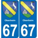 67 Obenheim sticker plate registration city