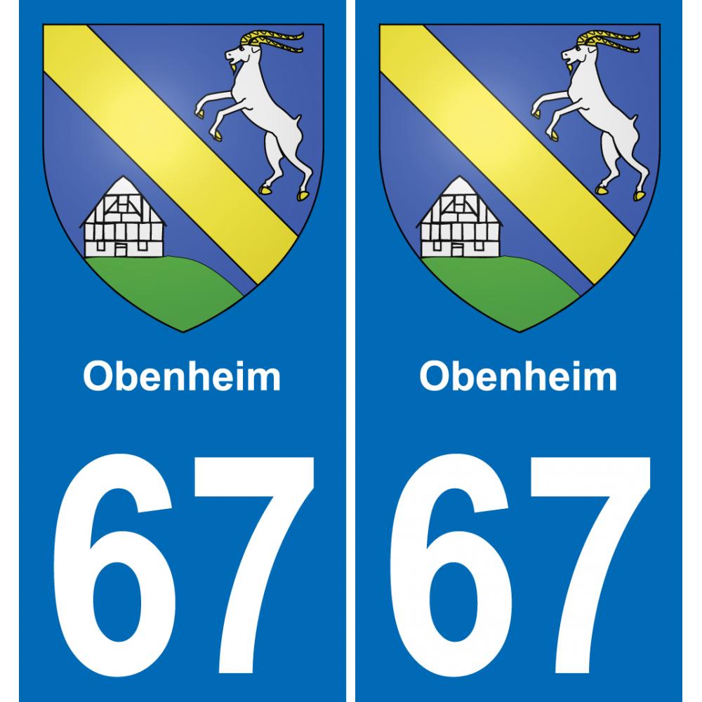 67 Obenheim sticker plate registration city