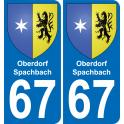 67 Oberdorf-Spachbach-aufkleber plakette ez stadt