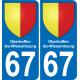 67 Oberhoffen-lès-Wissembourg-aufkleber plakette ez stadt
