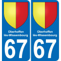 67 Oberhoffen-lès-Wissembourg sticker plate registration city