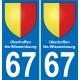 67 Oberhoffen-lès-Wissembourg-aufkleber plakette ez stadt