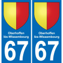 67 Oberhoffen-lès-Wissembourg sticker plate registration city