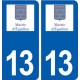 13 Éguilles logo ville autocollant plaque sticker