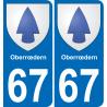 67 Oberrœdern adesivo piastra di registrazione city