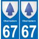 67 Oberrœdern-aufkleber plakette ez stadt