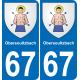64 Pau autocollant sticker plaque immatriculation auto ville