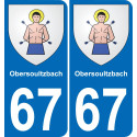 67 Obersoultzbach autocollant sticker plaque immatriculation auto ville