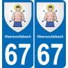 67 Obersoultzbach-aufkleber plakette ez stadt