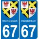 64 Pau autocollant sticker plaque immatriculation auto ville