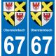 64 Pau autocollant sticker plaque immatriculation auto ville