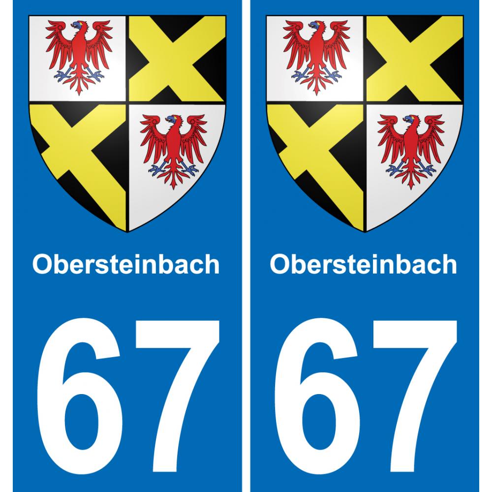 67 Obersteinbach sticker plate registration city