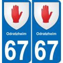 67 Odratzheim autocollant sticker plaque immatriculation auto ville