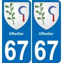 67 Offwiller-aufkleber plakette ez stadt