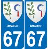67 Offwiller sticker plate registration city