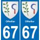 64 Pau autocollant sticker plaque immatriculation auto ville