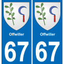 67 Offwiller sticker plate registration city