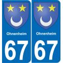 67 Ohnenheim-aufkleber plakette ez stadt