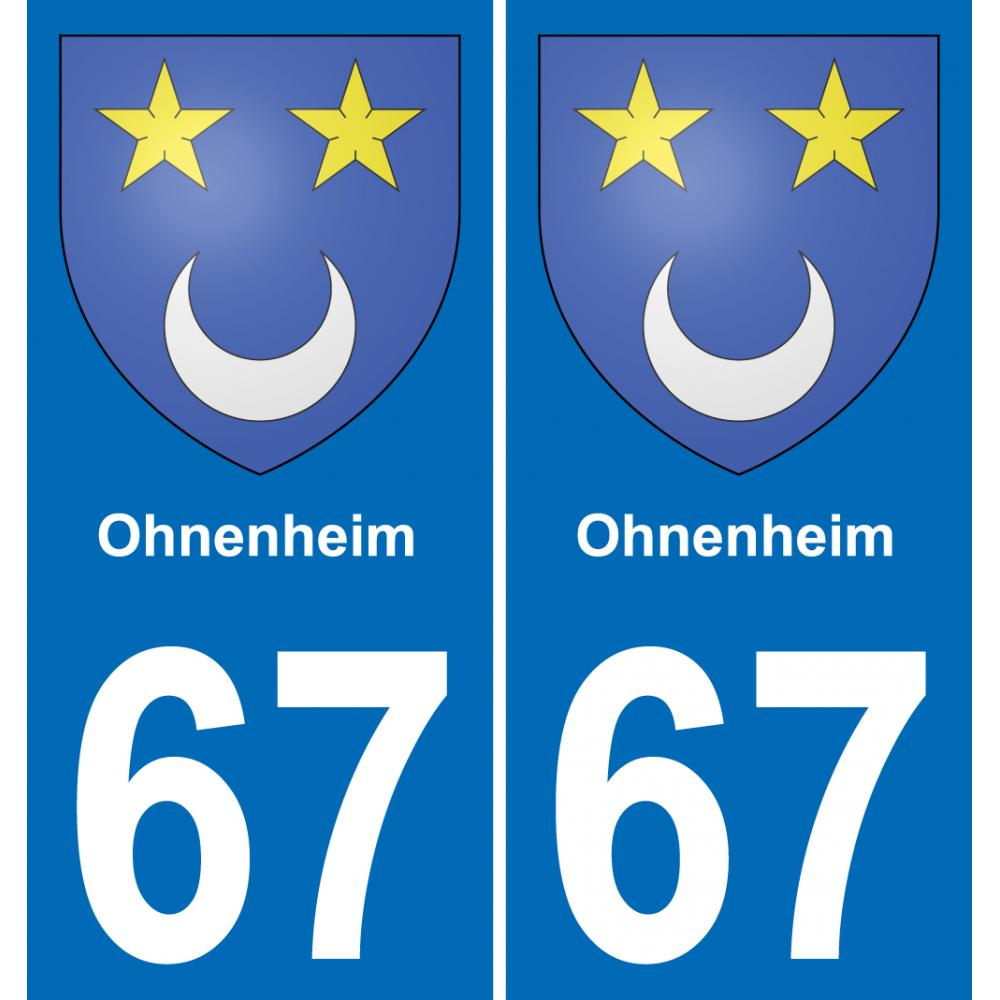 67 Ohnenheim-aufkleber plakette ez stadt